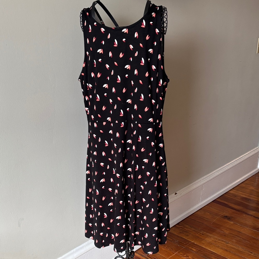 Ann Taylor Factory Black Dress with Pink & White Floral Detail